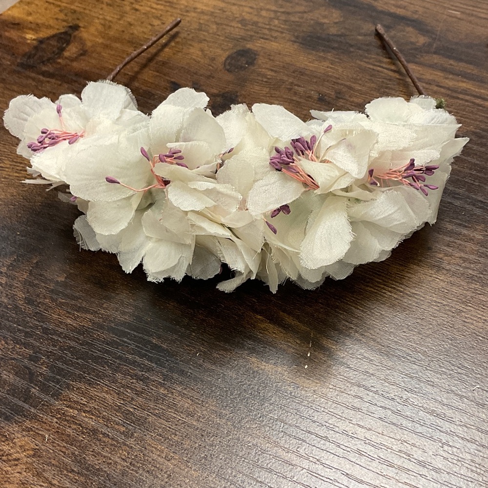 Floral White Headband